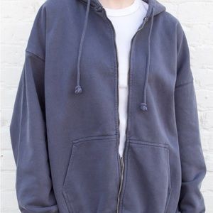 Navy Over sized Zip Up